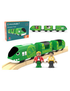 Juego de tren eléctrico Z MAYABBO con dinosaurio y vías