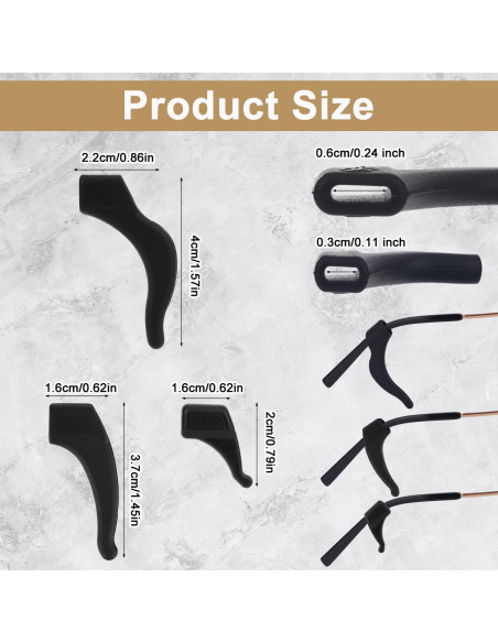 30 Pares de Agarraderas de Gafas de Silicona Antideslizantes