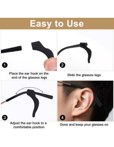 30 Pares de Agarraderas de Gafas de Silicona Antideslizantes