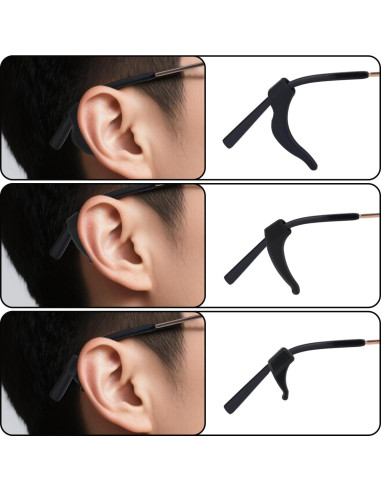 30 Pares de Agarraderas de Gafas de Silicona Antideslizantes