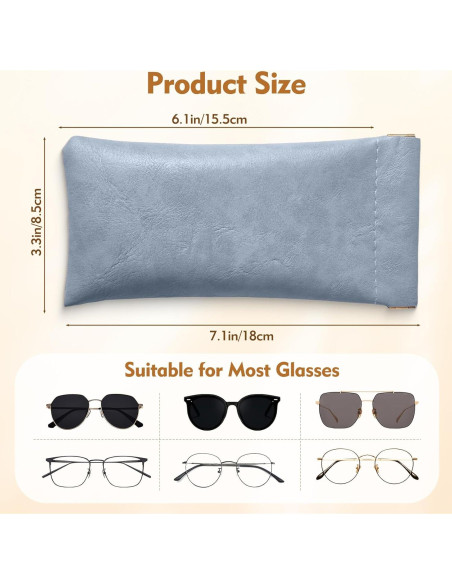 Paquete de 4 Estuches Suaves para Gafas PU - Universal