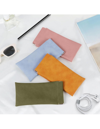 Paquete de 4 Estuches Suaves para Gafas PU - Universal