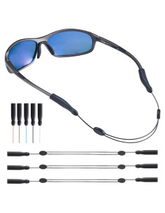 Correa para Gafas Gdnmpat Ajustable 40.64cm Negra - 3 Piezas