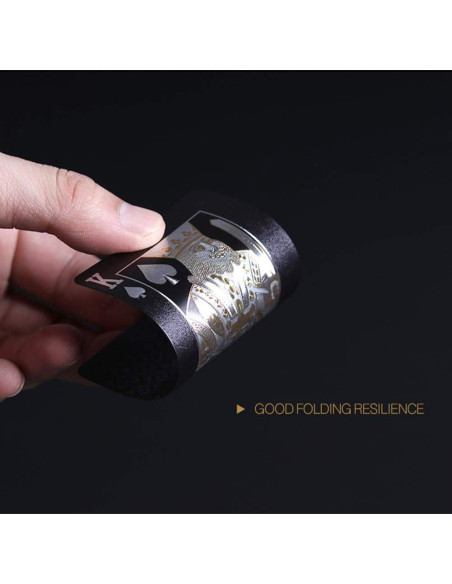 Paquete de 2 Barajas de Cartas de Póker Negras con Calavera - Impermeables