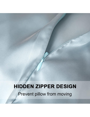 Funda de Almohada de Seda de Morera SIYUAN Estándar Azul Aqua