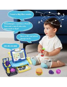 Caja Registradora para Niños FIVESTAR TOYS Azul con Escáner y Micrófono 2