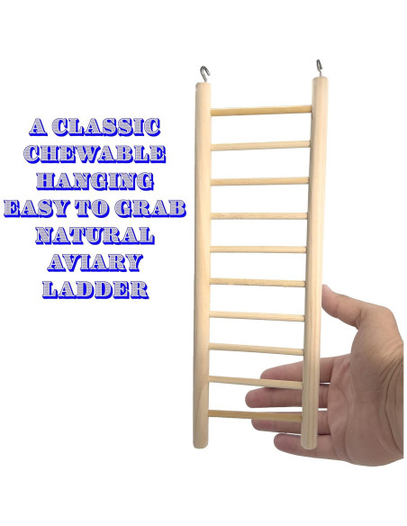 Escalera Colgante de Madera de Pino Natural 30.5 cm M&M Bird Toys Escalera Colgante de Madera de Pino Natural 30.5 cm M&M Bird Toys