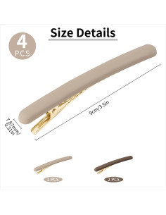 4 Clips de Pelo en Forma de Pato Motroce - 9 cm, Marrón 2