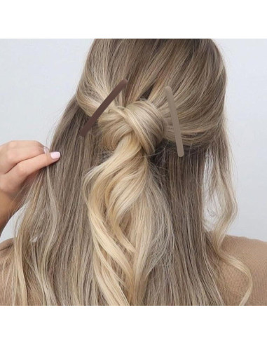 4 Clips de Pelo en Forma de Pato Motroce - 9 cm, Marrón