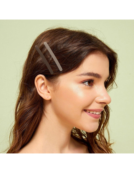 4 Clips de Pelo en Forma de Pato Motroce - 9 cm, Marrón