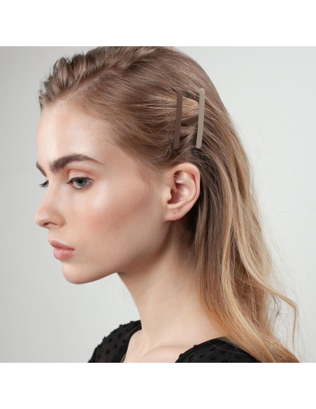 4 Clips de Pelo en Forma de Pato Motroce - 9 cm, Marrón