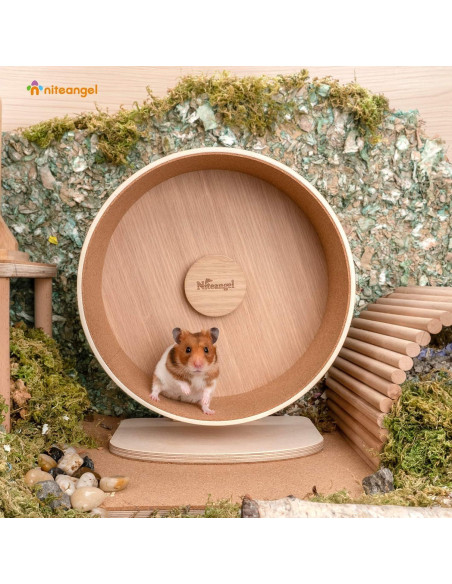 Rueda de Ejercicio de Madera Niteangel Mediana para Hámster Rueda de Ejercicio de Madera Niteangel Mediana para Hámster