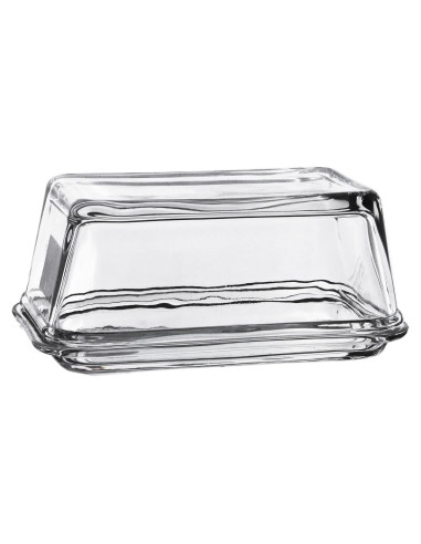 Plato de Mantequilla de Vidrio Fox Run con Tapa 17.15 cm