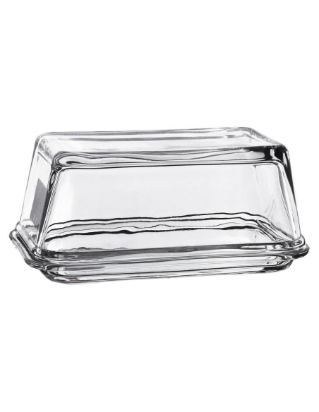 Plato de Mantequilla de Vidrio Fox Run con Tapa 17.15 cm