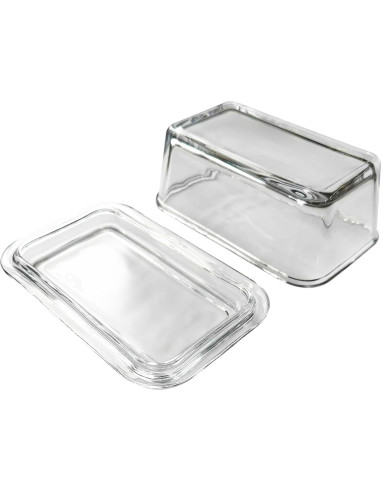 Plato de Mantequilla de Vidrio Fox Run con Tapa 17.15 cm