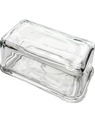 Plato de Mantequilla de Vidrio Fox Run con Tapa 17.15 cm