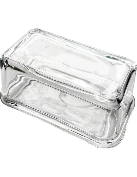 Plato de Mantequilla de Vidrio Fox Run con Tapa 17.15 cm