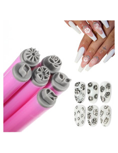 Set de 6 Bolígrafos para Estampado de Uñas WOKOTO Rosa