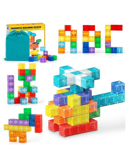 56 PCS Bloques Magnéticos TENYEAH para Niños 3+ Juguetes Educativos 56 PCS Bloques Magnéticos TENYEAH para Niños 3+ Juguetes Educativos