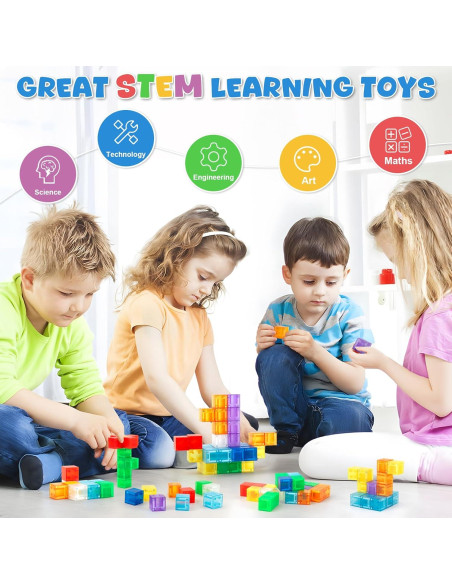 56 PCS Bloques Magnéticos TENYEAH para Niños 3+ Juguetes Educativos 56 PCS Bloques Magnéticos TENYEAH para Niños 3+ Juguetes Educativos