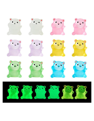 Figuritas de Osos Luminiscentes Beadthoven 24 Pcs Resina