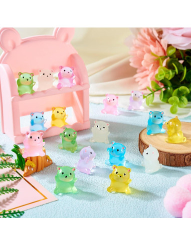 Figuritas de Osos Luminiscentes Beadthoven 24 Pcs Resina