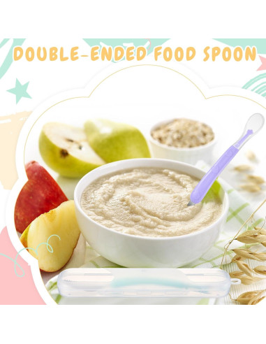 Cucharas de Silicona para Bebés Lallisa Doble Cabeza 2 Pcs