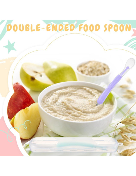 Cucharas de Silicona para Bebés Lallisa Doble Cabeza 2 Pcs