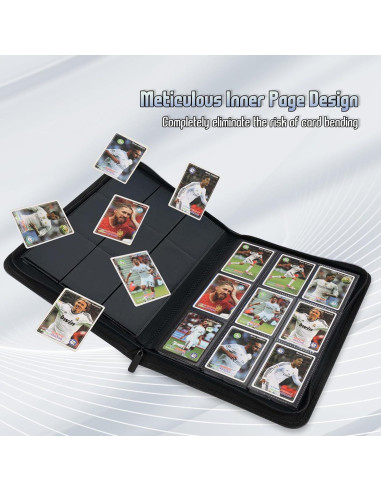 Carpeta de Cartas Arkeiliy 540 Bolsillos PU Negro