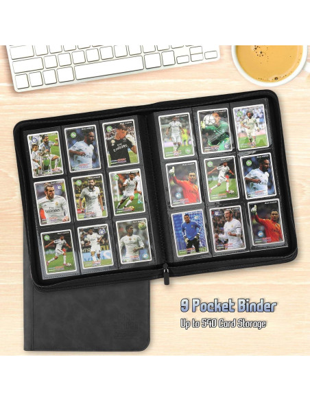 Carpeta de Cartas Arkeiliy 540 Bolsillos PU Negro