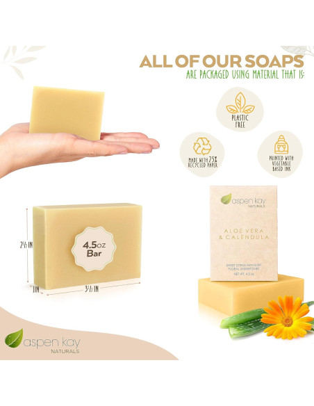 Barras de Jabón Aspen Kay Naturals Aloe Vera y Caléndula 127g Barras de Jabón Aspen Kay Naturals Aloe Vera y Caléndula 127g