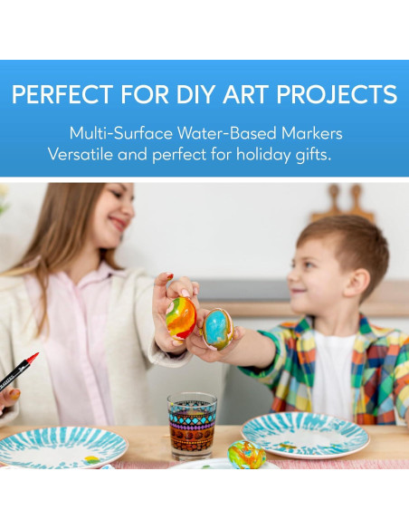 30 Marcadores de Pintura Acrílica Recheel, Punta Doble Fina y Brocha