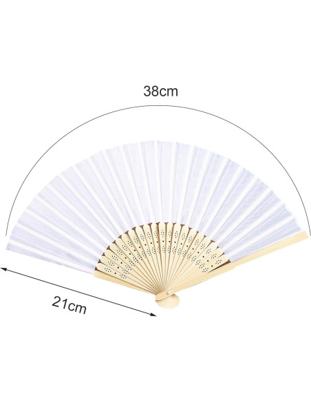 2 Pcs Abanicos Plegables Blancos JYSILIYH para Boda y DIY