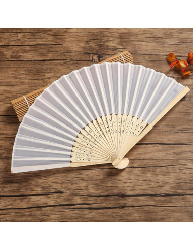 2 Pcs Abanicos Plegables Blancos JYSILIYH para Boda y DIY