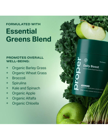 Polvo de Verduras Daily Boost Proper 15 Porciones Sabor Manzana
