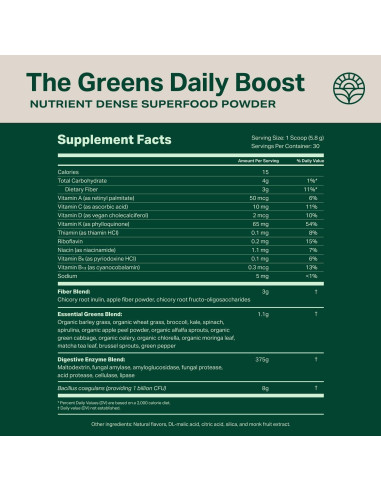 Polvo de Verduras Daily Boost Proper 15 Porciones Sabor Manzana