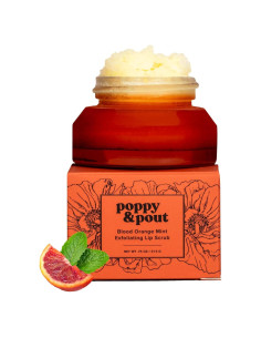 Exfoliante Labial Natural Poppy & Pout Naranja Sanguina Menta
