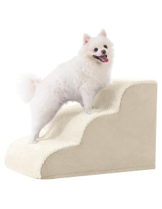 Escalera Curvada para Perros MIHIKK 3 Pasos Antideslizante Beige