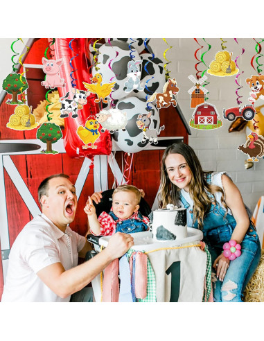 Decoraciones Colgantes de Fiesta de Animales de Granja - 30 Piezas