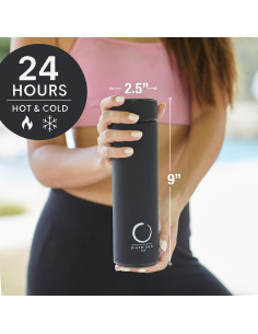 Termo Pure Zen Tea 15 oz Acero Inoxidable Negro con Infusor 2
