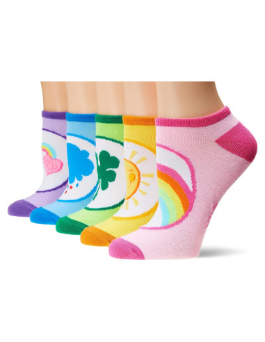 Calcetines No Show para Mujeres Care Bears 5 Paquetes