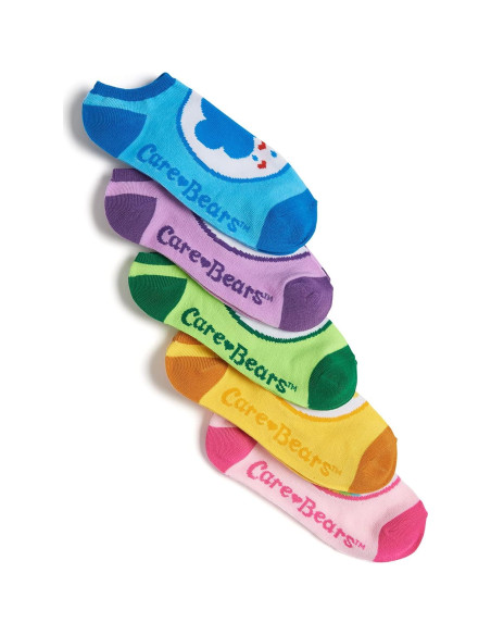 Calcetines No Show para Mujeres Care Bears 5 Paquetes