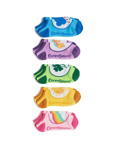 Calcetines No Show para Mujeres Care Bears 5 Paquetes