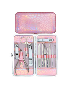 Set de Manicura y Pedicura ZIZZON 12 Piezas Estuche Rosa