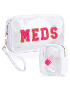 Hillban Estuche de Viaje Preppy 2 Pcs Nylon PVC Adorable