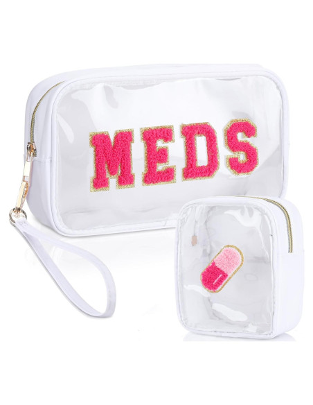 Hillban Estuche de Viaje Preppy 2 Pcs Nylon PVC Adorable