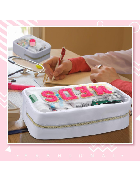 Hillban Estuche de Viaje Preppy 2 Pcs Nylon PVC Adorable