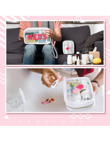 Hillban Estuche de Viaje Preppy 2 Pcs Nylon PVC Adorable