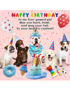 Juego de Juguetes de Cumpleaños para Perros Lilfrd - 9 Piezas 2