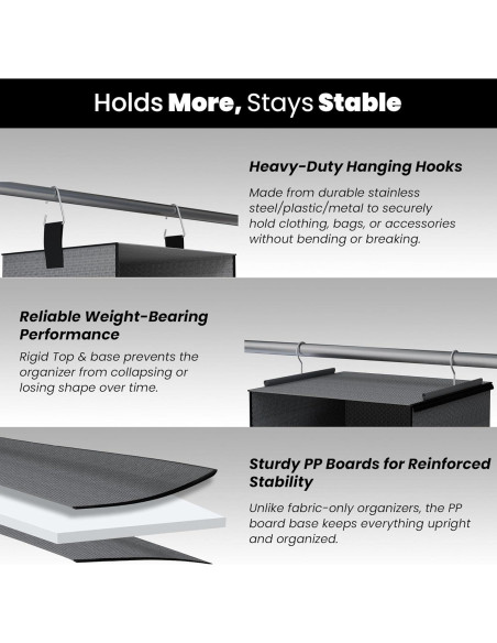 Organizador de Closet Colgante Abritex 6 Estantes 3 Cajones Gris